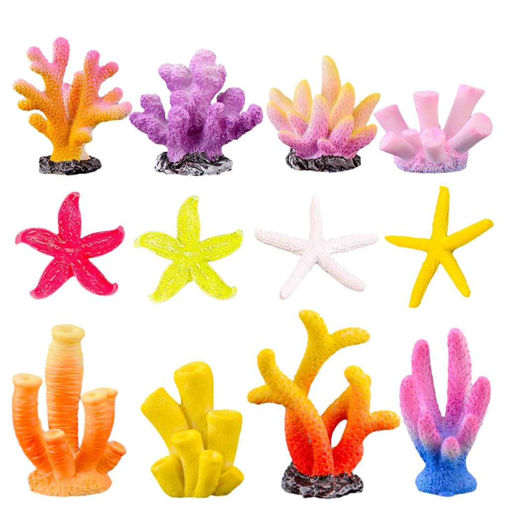 Qpets 12Pcs Resin Artificial Coral Ornament, Mini Coral Ornament Miniature Aquarium Landscape, Resin Coral Ornament Fish Decorations Plant Pot Decorations Gifts Qpets 12Pcs Resin Artificial Coral Ornament, Mini Coral Ornament Miniature Aquarium Landscape, Resin Coral Ornament Fish Decorations Plant Pot Decorations Gifts